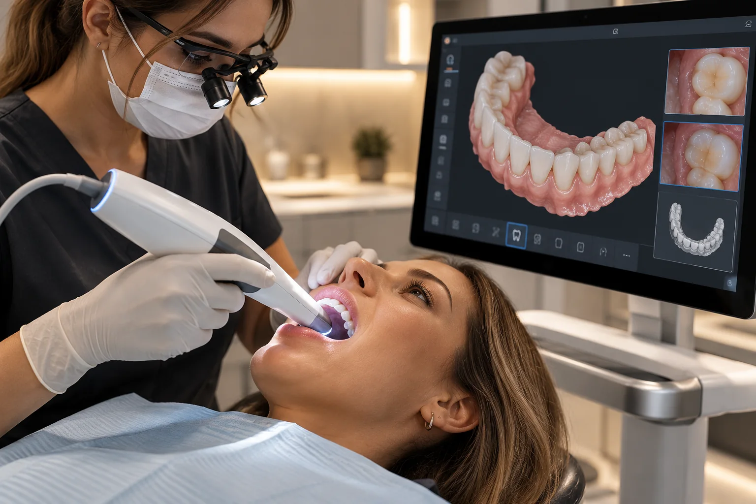 Imagen ilustrativa de un escáner intraoral digital
