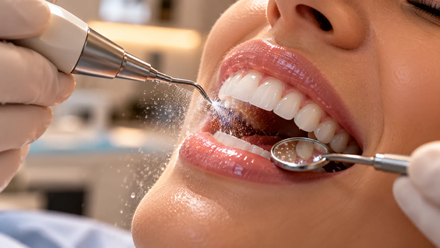 Imagen ilustrativa de una limpieza dental profesional