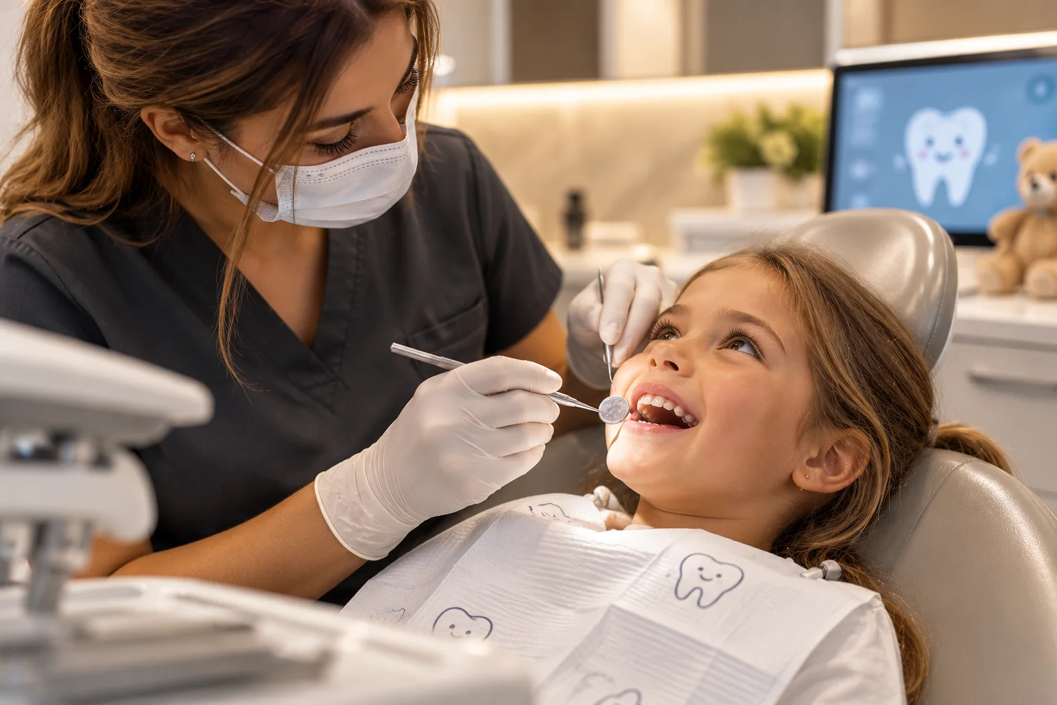 Imagen ilustrativa de una revisión dental infantil