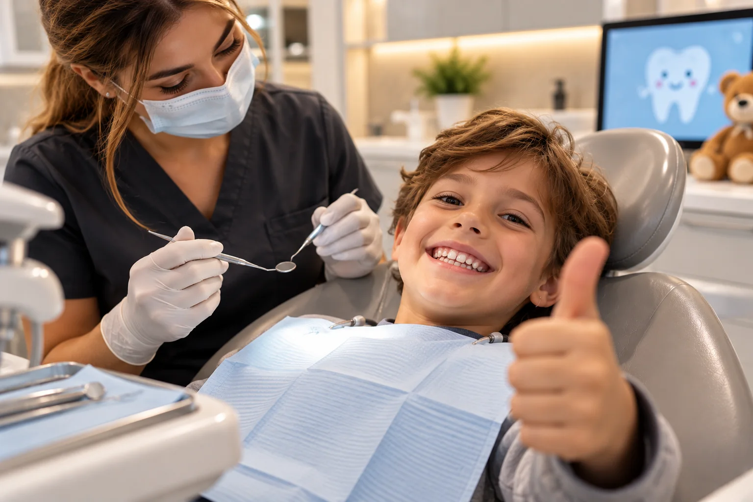Imagen ilustrativa de un niño sonriendo en la consulta